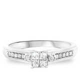 Photo of Princess Oshun 1/4 ct tw. Diamond Princess Cluster Engagement Ring 10K White Gold [BT529WE-C000]