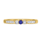 Photo of Hana 1/8 Carat T.W. Sapphire and Diamond Ladies Wedding Band 10K Yellow Gold [BT880YL]