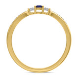 Photo of Hana 1/8 Carat T.W. Sapphire and Diamond Ladies Wedding Band 10K Yellow Gold [BT880YL]