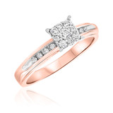 Photo of Farrah 3/8 CT. T.W. Diamond Princess Cluster Bridal Set 10K Rose Gold [BT513RE-C000]