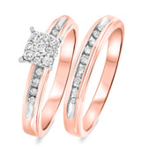 Photo of Farrah 3/8 CT. T.W. Diamond Princess Cluster Bridal Set 14K Rose Gold [BR513R-C000]