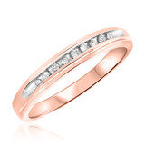 Photo of Farrah 3/8 CT. T.W. Diamond Princess Cluster Bridal Set 14K Rose Gold [BT513RL]