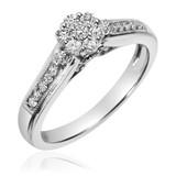 Photo of Oshun 1/4 ct tw. Diamond Round Cluster Engagement Ring 14K White Gold [BT530WE-C000]
