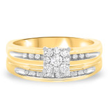 Photo of Farrah 3/8 CT. T.W. Diamond Princess Cluster Bridal Set 14K Yellow Gold [BR513Y-C000]