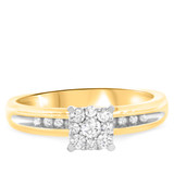 Photo of Farrah 3/8 CT. T.W. Diamond Princess Cluster Bridal Set 14K Yellow Gold [BT513YE-C000]