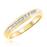 Photo of Farrah 3/8 CT. T.W. Diamond Princess Cluster Bridal Set 14K Yellow Gold [BT513YL]