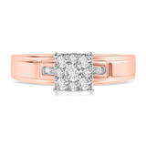 Photo of Boundless 1/2 CT. T.W. Diamond Princess Cluster Bridal Set 10K Rose Gold [BT518RE-C000]