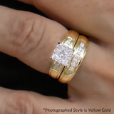 Photo of Boundless 1/2 CT. T.W. Diamond Princess Cluster Bridal Set 10K Rose Gold [BR518R-C000]