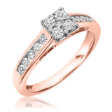 Photo of Arabella 1/2 ct tw. Diamond Princess Cluster Engagement Ring 14K Rose Gold [BT532RE-C000]