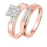 Photo of Boundless 1/2 CT. T.W. Diamond Princess Cluster Bridal Set 14K Rose Gold [BR518R-C000]