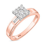 Photo of Boundless 1/2 CT. T.W. Diamond Princess Cluster Bridal Set 14K Rose Gold [BT518RE-C000]