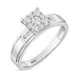 Photo of Boundless 1/2 CT. T.W. Diamond Princess Cluster Bridal Set 14K White Gold [BT518WE-C000]