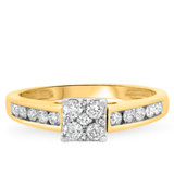 Photo of Arabella 1/2 ct tw. Diamond Princess Cluster Engagement Ring 10K Yellow Gold [BT532YE-C000]