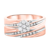 Photo of Adalyn 1/3 Carat T.W. Diamond Round Cluster Bridal Set 14K Rose Gold [BR519R-C000]