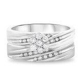 Photo of Adalyn 1/3 Carat T.W. Diamond Round Cluster Bridal Set 10K White Gold [BR519W-C000]