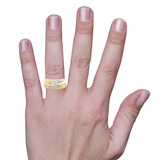 Photo of Adalyn 1/3 Carat T.W. Round Cluster Bridal Set 10K Yellow Gold [BR519Y-C000] [HT]
