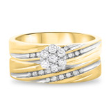 Photo of Adalyn 1/3 Carat T.W. Diamond Round Cluster Bridal Set 14K Yellow Gold [BR519Y-C000]
