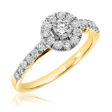 Photo of Luna 2/3 ct tw. Diamond Round Cluster Engagement Ring 14K Yellow Gold [BT535YE-C000]