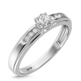 Photo of Effete 1/5 CT. T.W. Diamond Round Cluster Bridal Set 14K White Gold [BT521WE-C000]