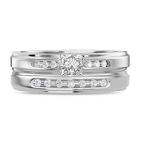 Photo of Effete 1/5 CT. T.W. Diamond Round Cluster Bridal Set 14K White Gold [BR521W-C000]