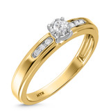 Photo of Effete 1/5 CT. T.W. Diamond Round Cluster Bridal Set 14K Yellow Gold [BT521YE-C000]