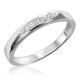 Photo of Amor 1/3 Carat T.W. Diamond Princess Cluster Bridal Set 14K White Gold [BT522WL]