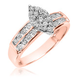 Photo of Marquis Nomadic 1 Carat T.W. Diamond Marquise Cluster Bridal Set 10K Rose Gold [BT527RE-C000]