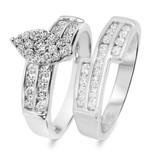 Photo of Marquis Nomadic 1 Carat T.W. Diamond Marquise Cluster Bridal Set 10K White Gold [BR527W-C000]