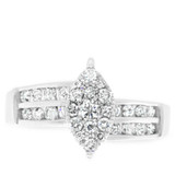 Photo of Marquis Nomadic 1 Carat T.W. Diamond Marquise Cluster Bridal Set 14K White Gold [BT527WE-C000]