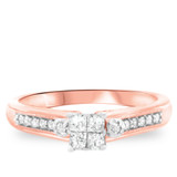 Photo of Princess Oshun 1/3 Carat T.W. Diamond Princess Cluster Bridal Set 10K Rose Gold [BT529RE-C000]