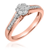 Photo of Oshun 1/3 CT. T.W. Diamond Round Cluster Bridal Set 10K Rose Gold [BT530RE-C000]