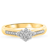 Photo of Oshun 1/3 CT. T.W. Diamond Round Cluster Bridal Set 10K Yellow Gold [BT530YE-C000]