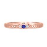 Photo of Manuka 1/5 CT. T.W. Sapphire and Diamond Matching Wedding Band Set 10K Rose Gold [BT867RL]