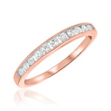 Photo of Bonny 1 1/2 CT. T.W. Diamond Round Cluster Bridal Set 10K Rose Gold [BT533RL]
