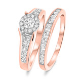 Photo of Bonny 1 CT. T.W. Diamond Round Cluster Bridal Set 14K Rose Gold [BR533R-C000]