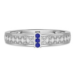 Photo of Manuka 1/5 Carat T.W. Sapphire and Diamond Matching Wedding Band Set 14K White Gold [BT867WM]