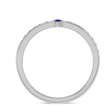 Photo of Manuka 1/5 Carat T.W. Sapphire and Diamond Matching Wedding Band Set 14K White Gold [BT867WM]