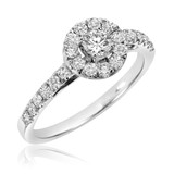 Photo of Luna 1 CT. T.W. Diamond Round Cluster Bridal Set 14K White Gold [BT535WE-C000]