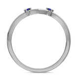 Photo of Clema 1/4 CT. T.W. Sapphire and Diamond Matching Wedding Band Set 14K White Gold [BT868WL]