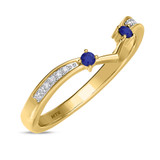 Photo of Clema 1/4 Carat T.W. Sapphire and Diamond Matching Wedding Band Set 14K Yellow Gold [BT868YL]