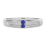 Photo of Chrisoula 1/6 CT. T.W. Sapphire and Diamond Matching Wedding Band Set 10K White Gold [BT869WM]