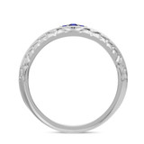 Photo of Neeja 1/6 Carat T.W. Sapphire and Diamond Matching Wedding Band Set 10K White Gold [BT870WM]