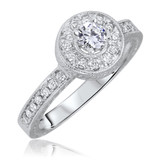 Photo of Cosset 1/2 ct tw. Diamond Round Solitaire Engagement Ring 14K White Gold [BT558WE-R023]