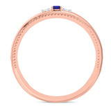 Photo of Magnol 1/3 CT. T.W. Sapphire and Diamond Matching Wedding Band Set 14K Rose Gold [BT872RM]