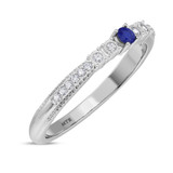 Photo of Magnol 1/3 CT. T.W. Sapphire and Diamond Matching Wedding Band Set 10K White Gold [BT872WL]