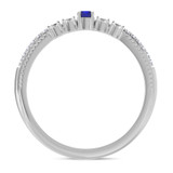 Photo of Magnol 1/3 CT. T.W. Sapphire and Diamond Matching Wedding Band Set 14K White Gold [BT872WL]
