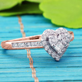 Photo of Darla 2/3 ct tw. Diamond Heart Cluster Engagement Ring 14K Rose Gold [BT563RE-C000]