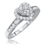 Photo of Darla 2/3 ct tw. Diamond Heart Cluster Engagement Ring 14K White Gold [BT563WE-C000]