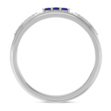 Photo of Diantha 1/3 Carat T.W. Sapphire and Diamond Matching Wedding Band Set 10K White Gold [BT873WM]