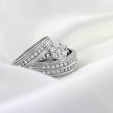 Photo of Braylin 1 ct tw. Diamond Round Cluster Trio Set 10K Yellow Gold [BT502Y-C000]